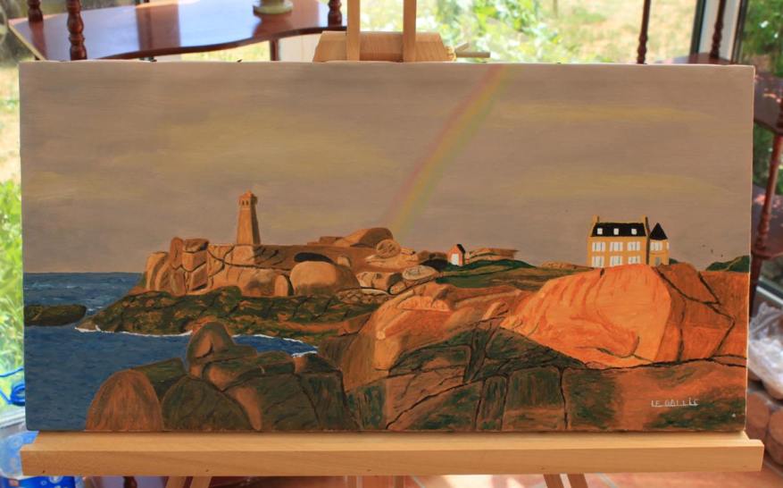 Arc en ciel sur la cote de granite rose, Jean Claude   LE GALLIC