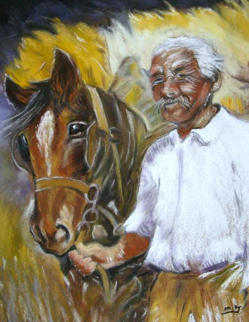 Le vieile homme et son cheval, Monique Joyeau